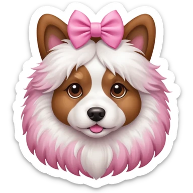 Perro con un moñito rosa  sticker