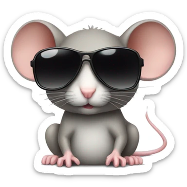 Mouse with sunglasses sticker