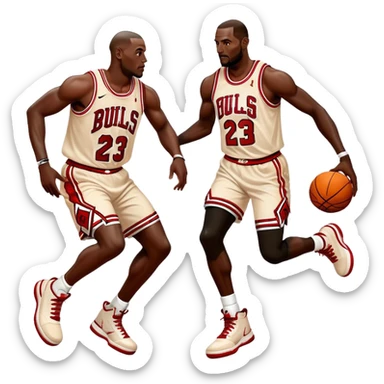 Michael Jordan stepping on LeBron James sticker