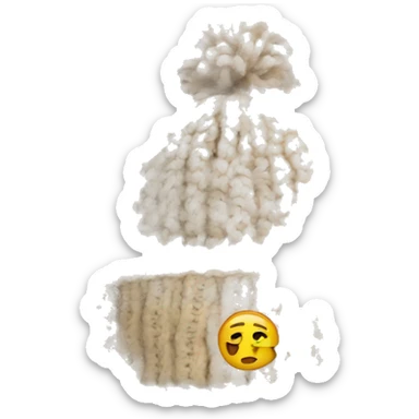 beige winter beanie no person sticker
