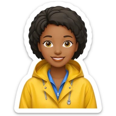 Raincoat Pedestrian black woman sticker