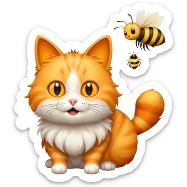 Cat with a bee sticker