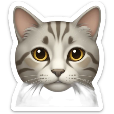 cat gray and beige sticker