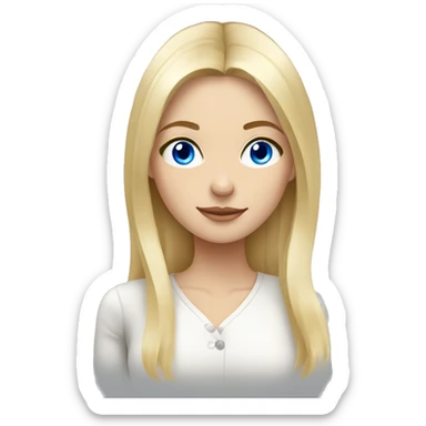 blonde with blue eyes, shoulder length hair, russian girl sticker