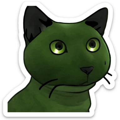 Green eyed black cat sticker