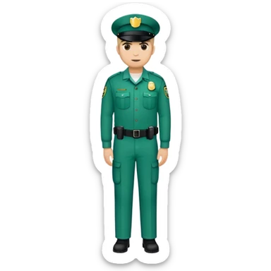 Chill guy in correctional officer green uniform. Full body sticker