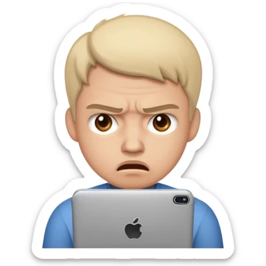 Annoyed person not able to use technology sticker