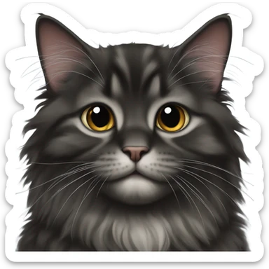 Fat black Maine coon kitten  sticker