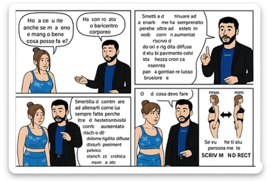TRASFORMA QUESTO CAROSELLO IN UN FUMETTO CON QUESTE DUE PERSONE IDENTICHE CHE INTERLOQUISCONO TRA LORO:

Ho la cellulite anche se mi alleno e mangio bene, cosa posso fare?

Hai controllato il tuo baricentro corporeo?
Sapevi che se il peso del tuo corpo cade in avanti o da un lato, c’è un disallineamento fra bacino e torace, che comprimendo le coste, limita la motilità del diaframma e l’ossigenazione dei tessuti?
Il mio è il primo e unico percorso che lavora sugli inestetismi con un lavoro mirato sul baricentro corporeo.

Smettila di continuare ad allenarti come hai sempre fatto perché, oltre ad inestetismi visibili, corri un aumentato rischio di:
    • dolori e rigidità diffuse
    • disturbi pavimento pelvico
    • stanchezza cronica o insonnia
    • pancia gonfia e reflusso (bruciore)
    • etc…


Quindi cosa devo fare?
Commenta, qua sotto, con “simmetria” e ti mando un esempio del lavoro da fare. Lo stesso sistema con cui ho aiutato migliaia di persone, fra cui centinaia di donne a risolvere definitivamente gli inestetismi.
Metterei il prima e dopo

Se vuoi che ti aiuti personalmente
SCRIVIMI IN DIRECT sticker