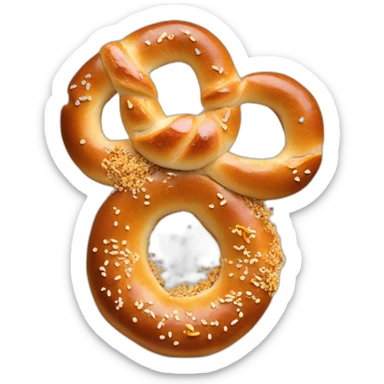 Pretzel bagel with everything seasoning sticker