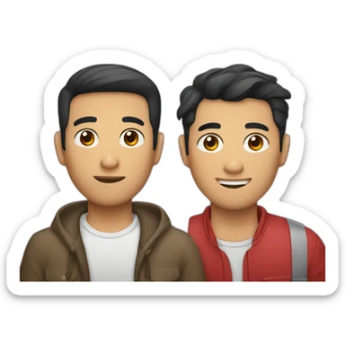 a colombian man and a vietnamese man gay couple sticker