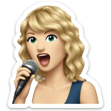 Taylor swift singing into a microphone  sticker