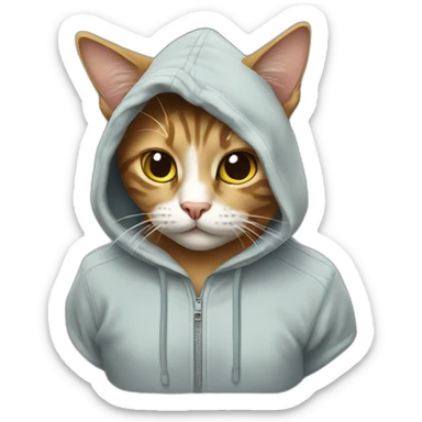 Cat wearing hoodie  sticker