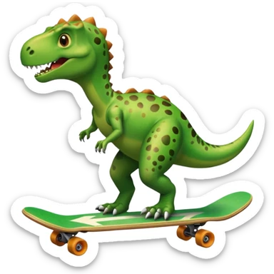 Dinosaur on a skateboard sticker