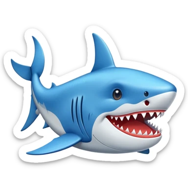 Un tiburón con zapatos azules  sticker