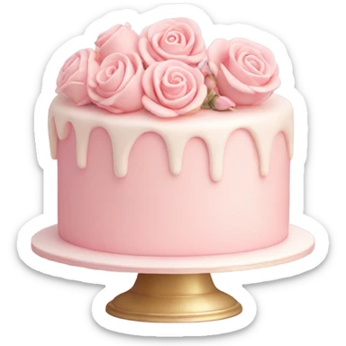 pastel pink cake with rose sticker