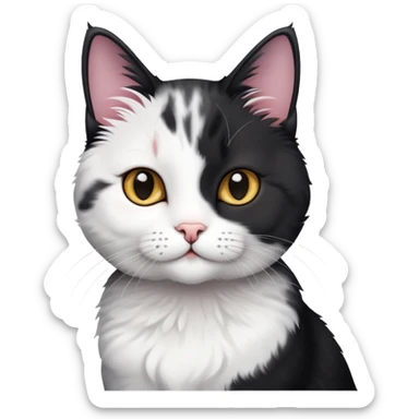 Lovely cat black withe shorthair sticker
