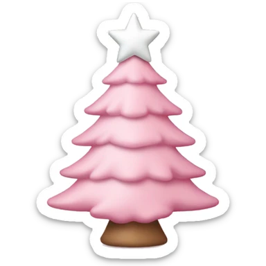 baby pink christmas tree with white star sticker
