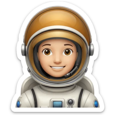 retro robot Astronaut in white EVA suit with clear dome helmet sticker