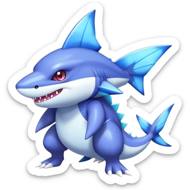 Shiny Dark Sharpedo-Haunter-Nidorino-fusion-hybrid full body sticker