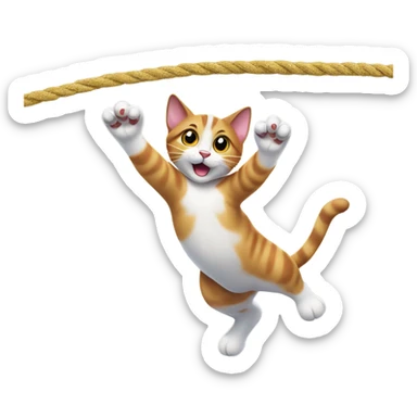Cat jumping rope sticker