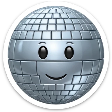 disco ball silver emoji iphone sticker