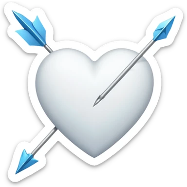 Corazón blanco flechado  sticker