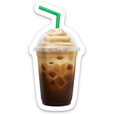 Starbuck ice coffee with ice cubes sticker