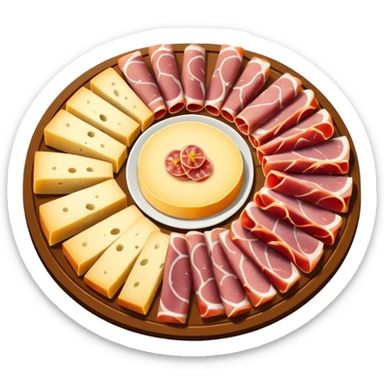 cold cuts (ham & cheese on a platter) sticker