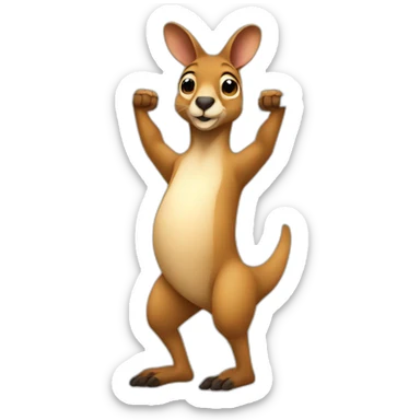 kangaroo lifting weights sticker