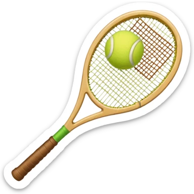 Tennis racket with a green tennis ball sticker