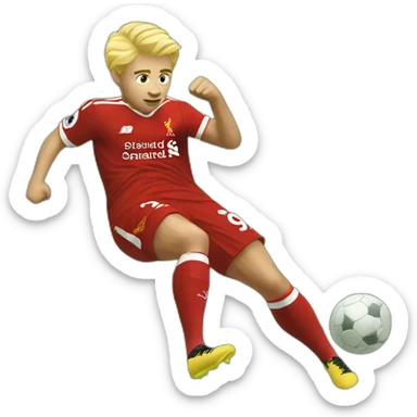 blonde liverpool player kicking sticker