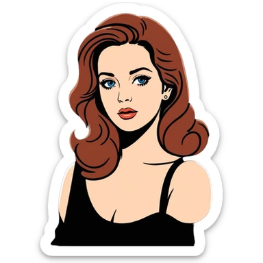 Lana Del Rey with retro Hollywood glamour sticker
