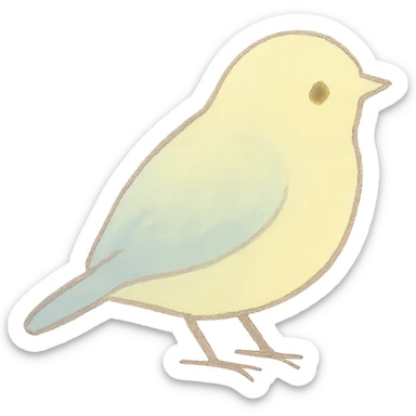 tiny pastel bird silhouette, Japanese hand-drawn style, full object, transparent background sticker