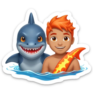 Shark boy lava girl sticker