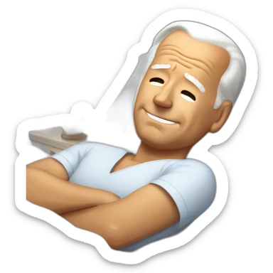 Joe Biden in bed asleep sticker