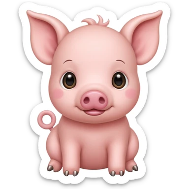 Cute baby pig sticker