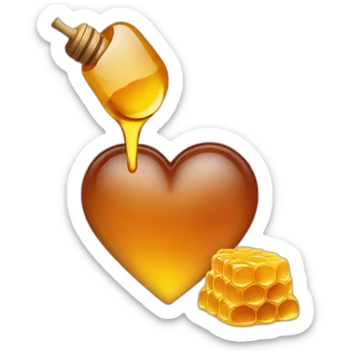 A heart with honey on it sticker