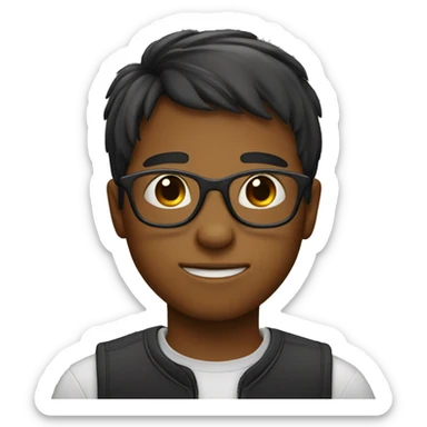 boy with glasses and bangs sticker