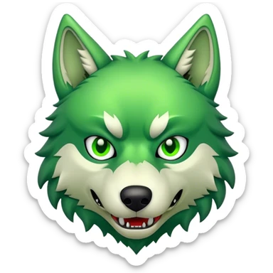 Scary Green Wolf sticker