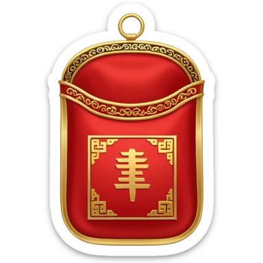 福 a red pocket with Chinese characters on it sticker
