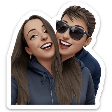 smiling girl with sunglasses sticker