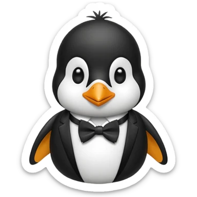 penguin with bow tie  sticker