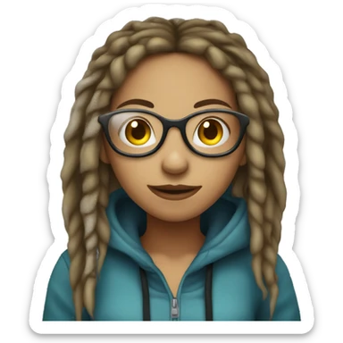 Girl hacker, dreadlocks sticker