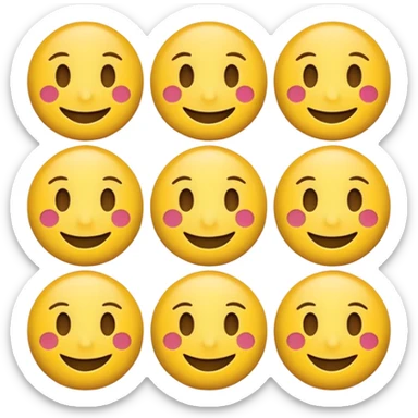 multiple smiling emojis in a 3x3 grid sticker