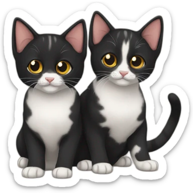 two-cats-bengali-cat-cat-black-kitten-together sticker