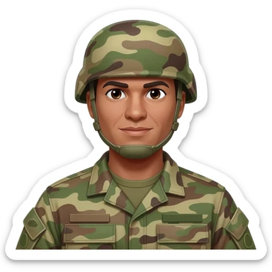 soldier in camouflage sticker
