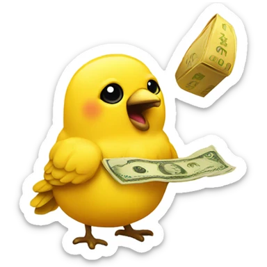 Canary giving a fortune  sticker