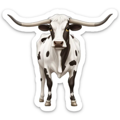 SPECKLED LONGHORN COW LONG LONG LONG sticker