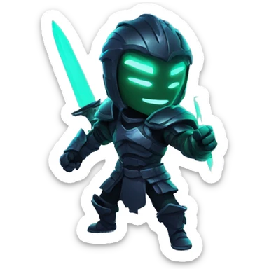 shadow knight neon ready to fight sticker